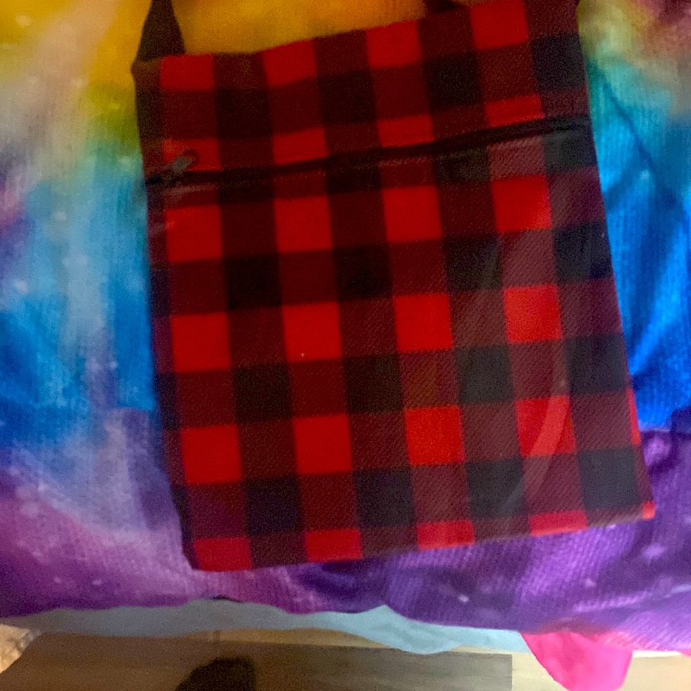 Red n black plaid purse